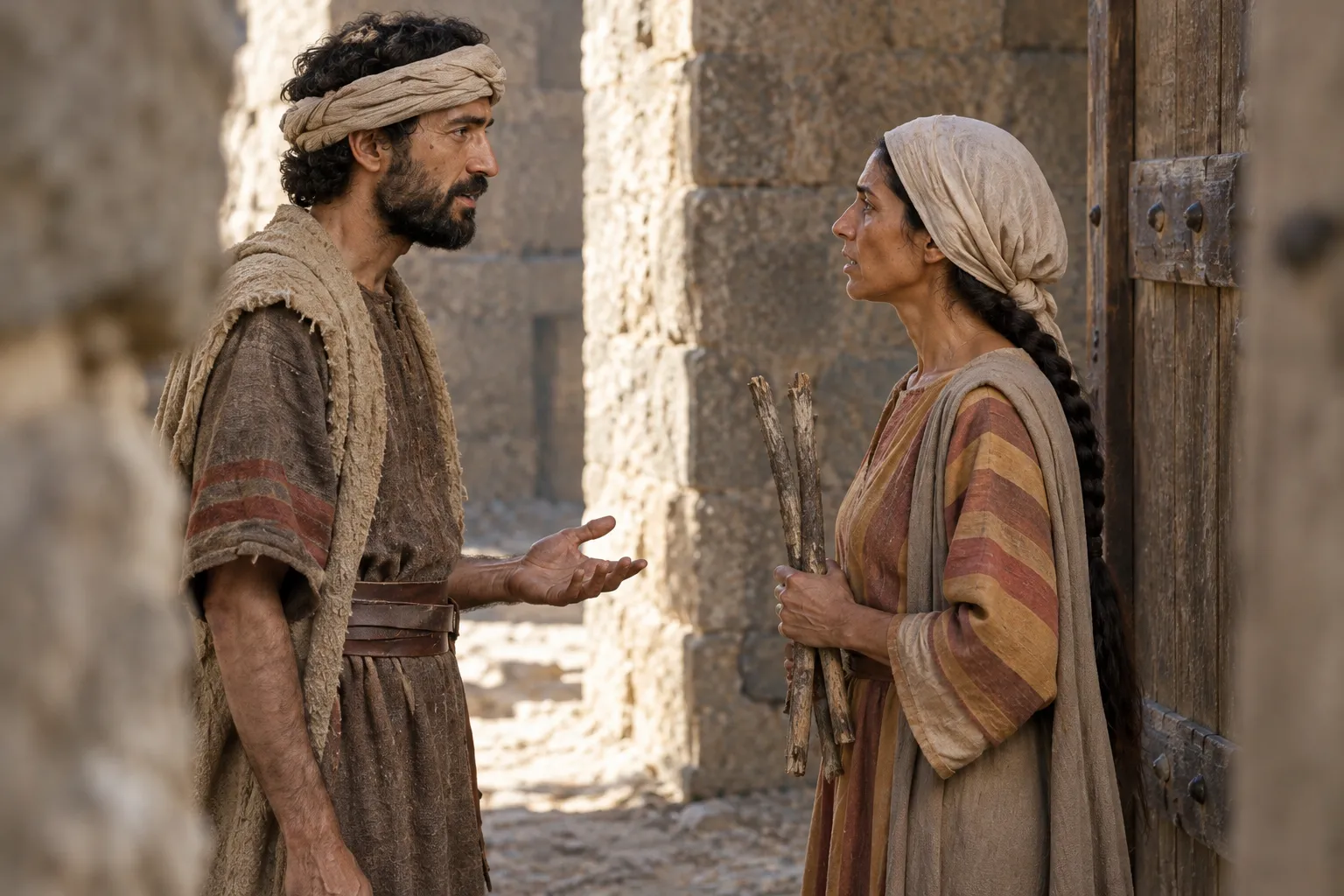 Elijah meets the widow (1 Kings 17:10–12)