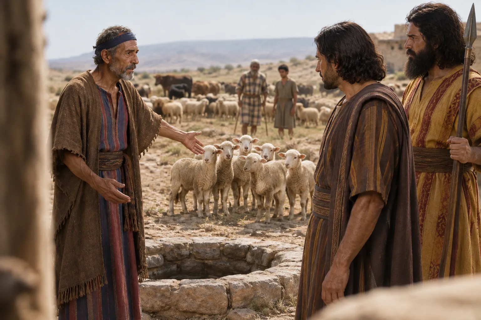 Seven ewe lambs witness Abraham’s well (Genesis 21:28–30)