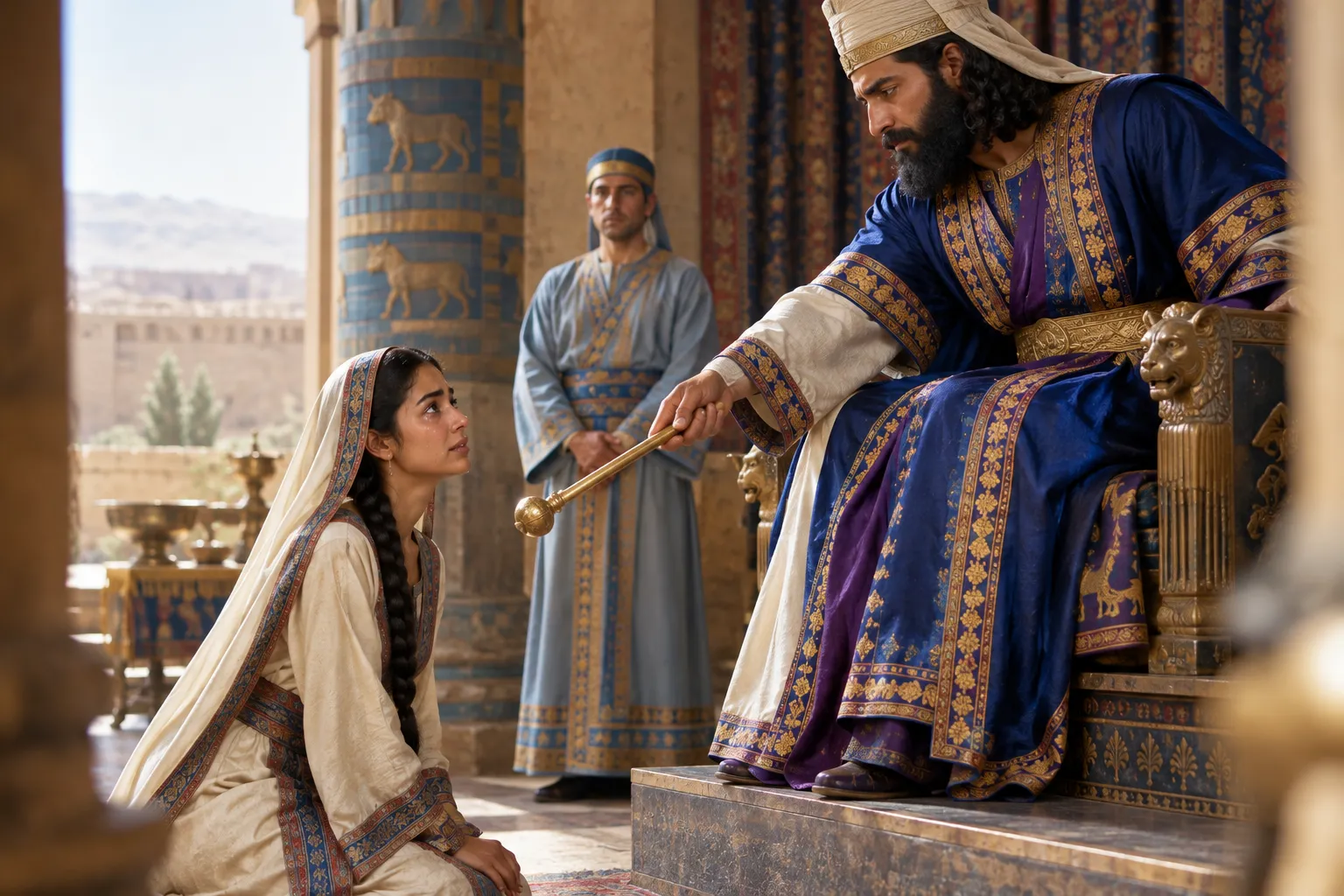 Esther pleads at the king’s feet (Esther 8:3–6)