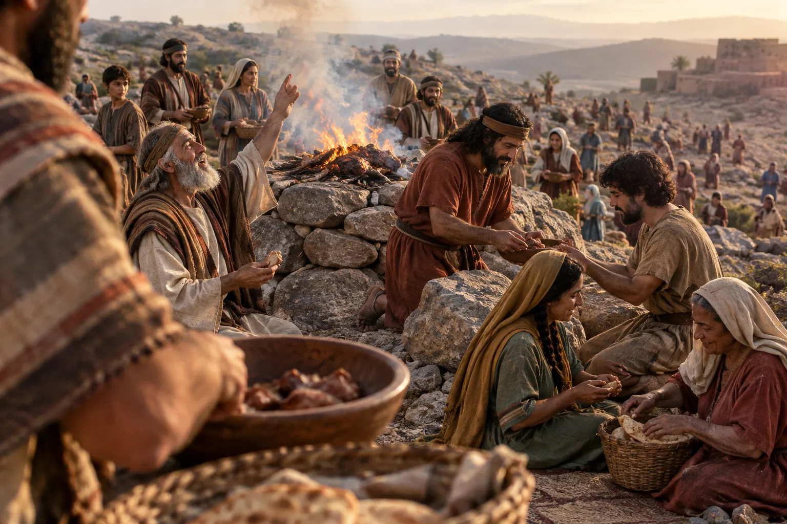 Offerings and rejoicing on Mount Ebal (Deuteronomy 27:5–7)