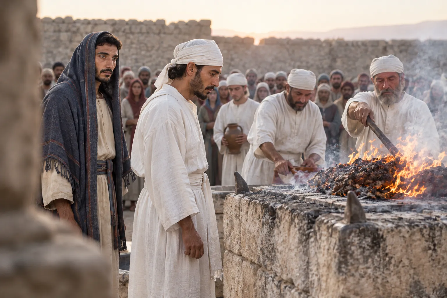 The altar restored and offerings begun (Ezra 3:1–6)