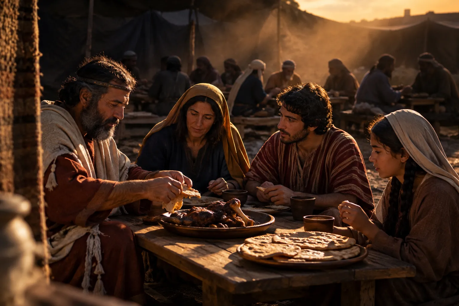 Passover meal at sunset (Deuteronomy 16:2–7)