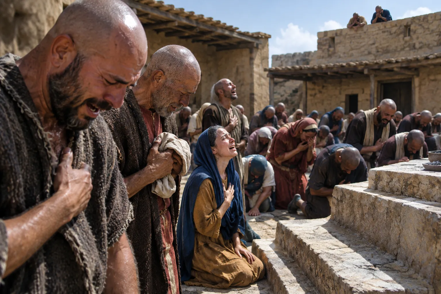 Dibon goes up to weep (Isaiah 15:2–3)