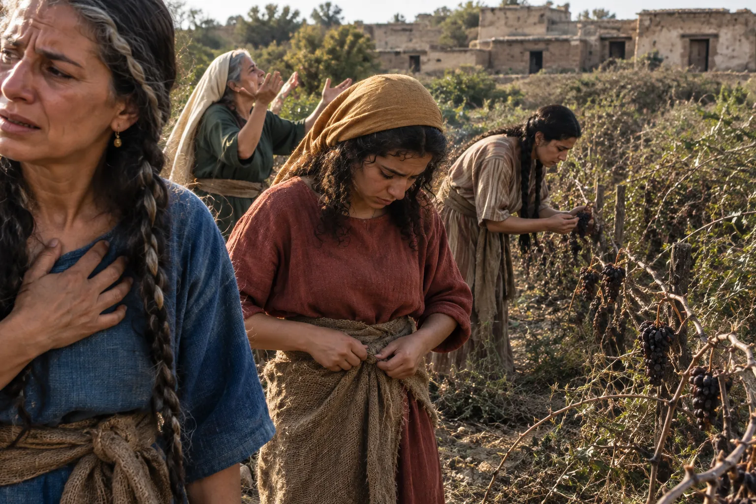 Sackcloth for the failed vineyards (Isaiah 32:9–14)