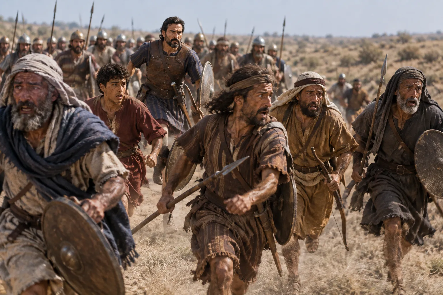 The Arameans flee before Joab (2 Samuel 10:13)