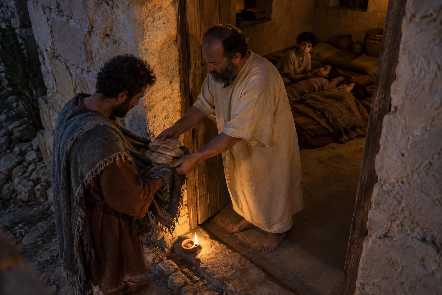 Bread at midnight (Luke 11:5–8)