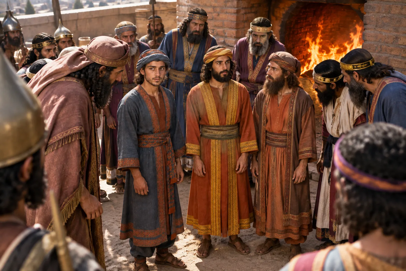 The three emerge unharmed (Daniel 3:26–27)