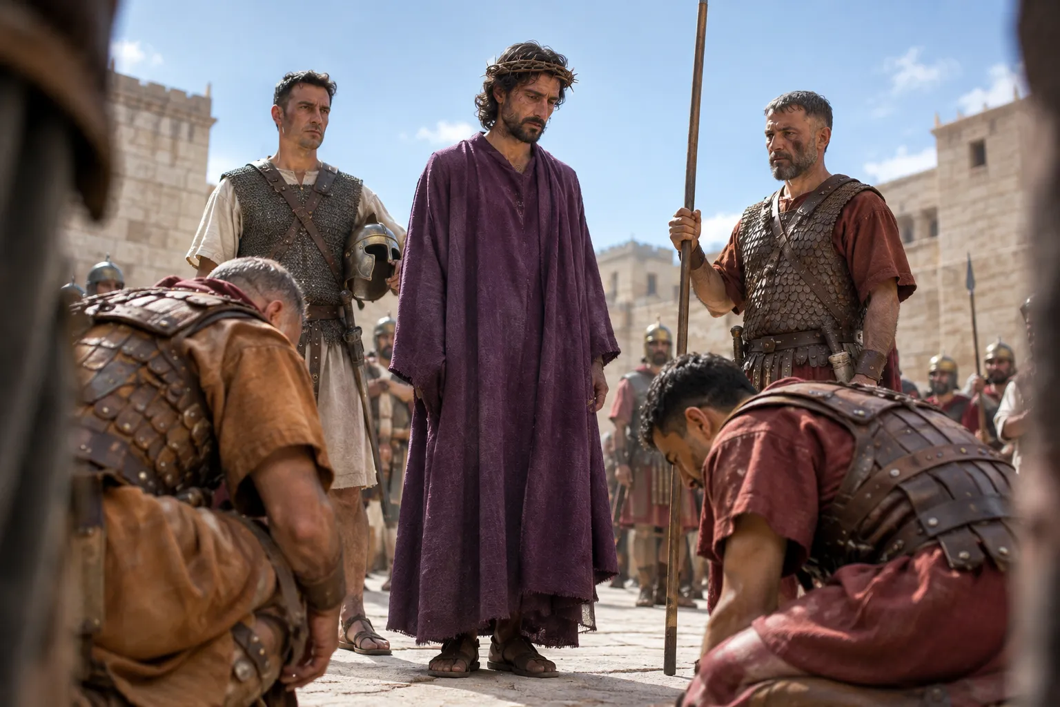 Mocked as king (Mark 15:16–19)