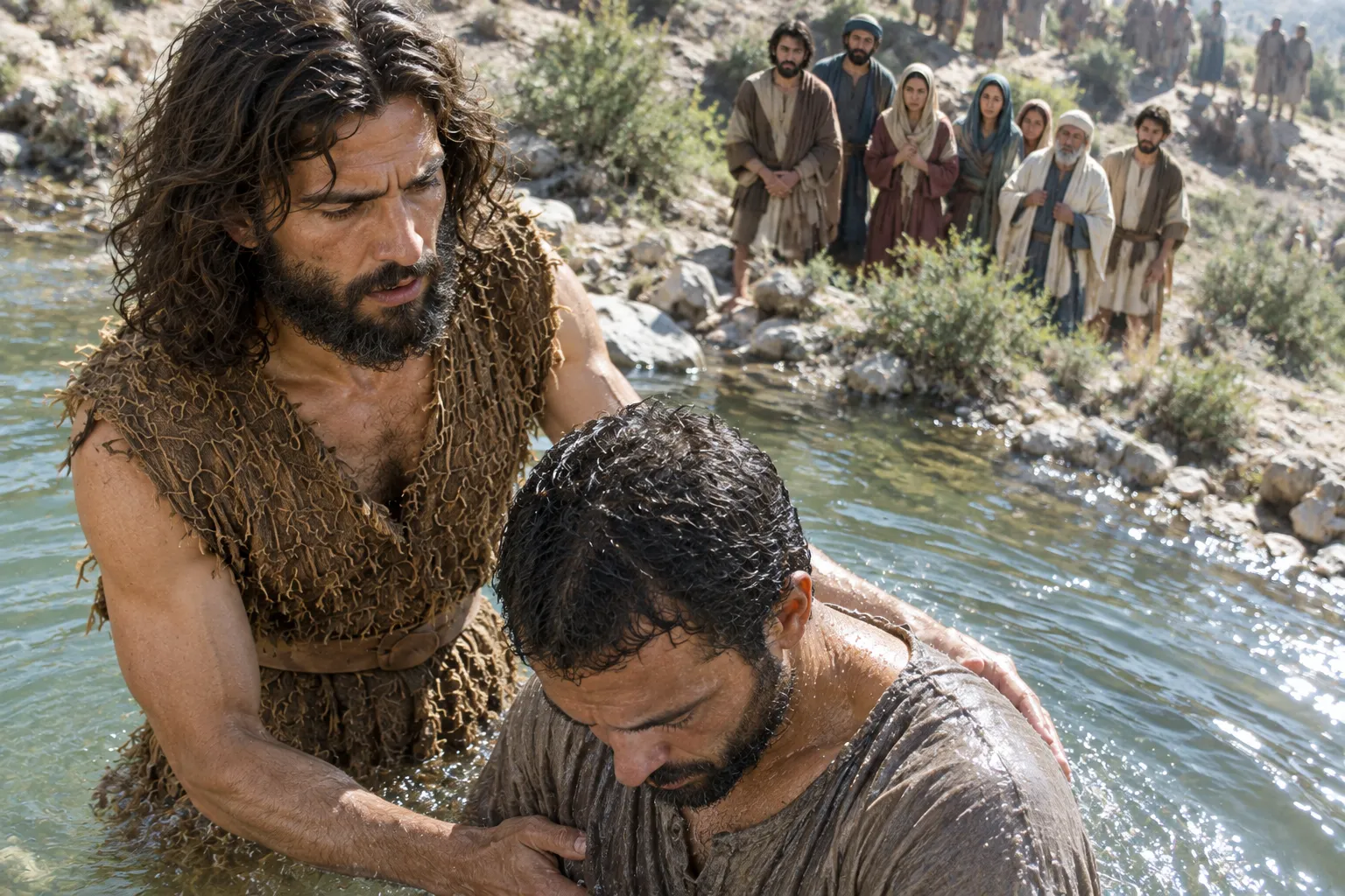 John baptizes at the Jordan (Mark 1:4–6)