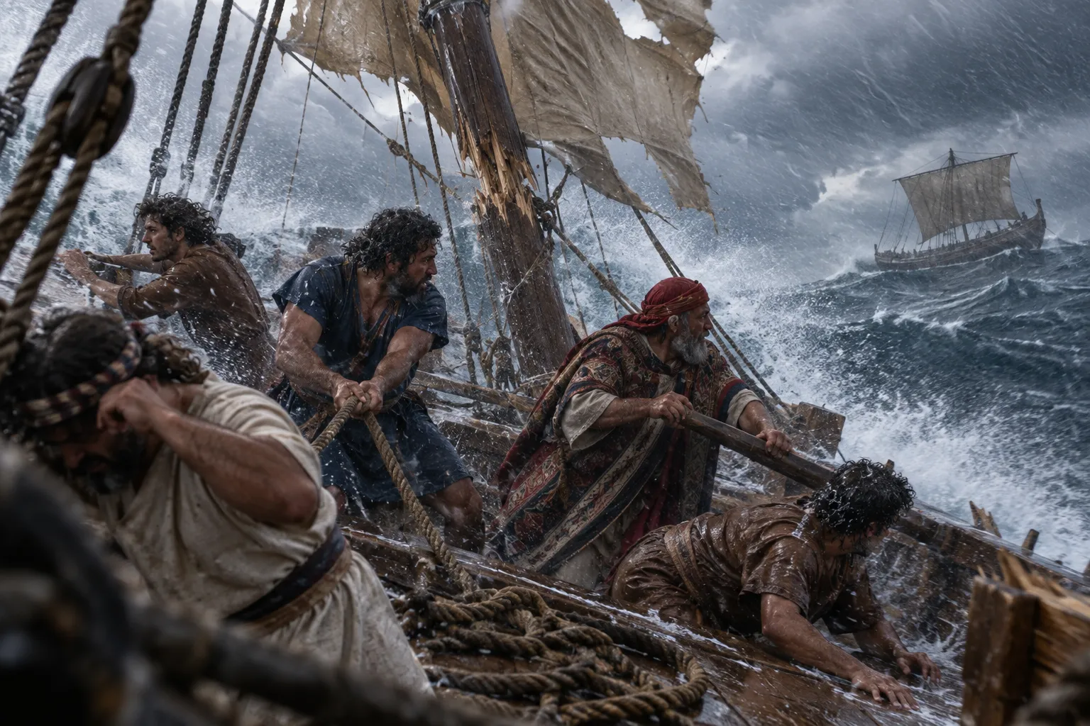 The east wind wrecks the ships (Psalms 48:7)