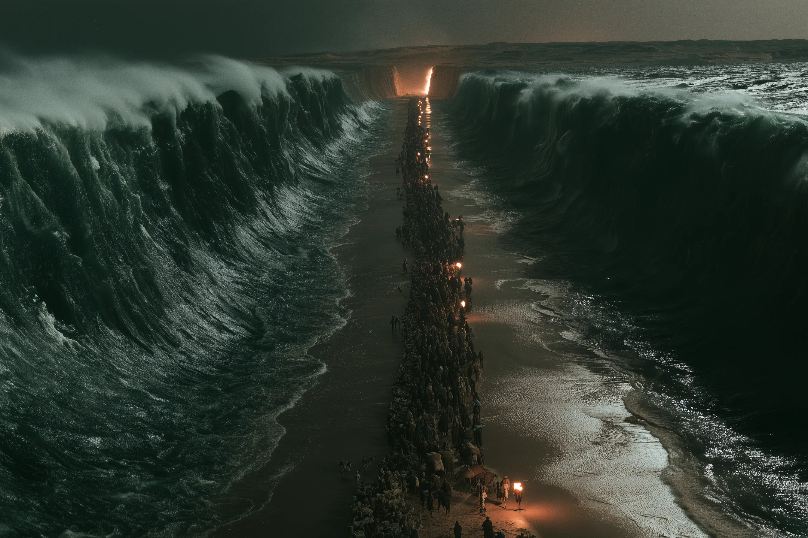 Israel Walks Through the Sea (Exodus 14:22)