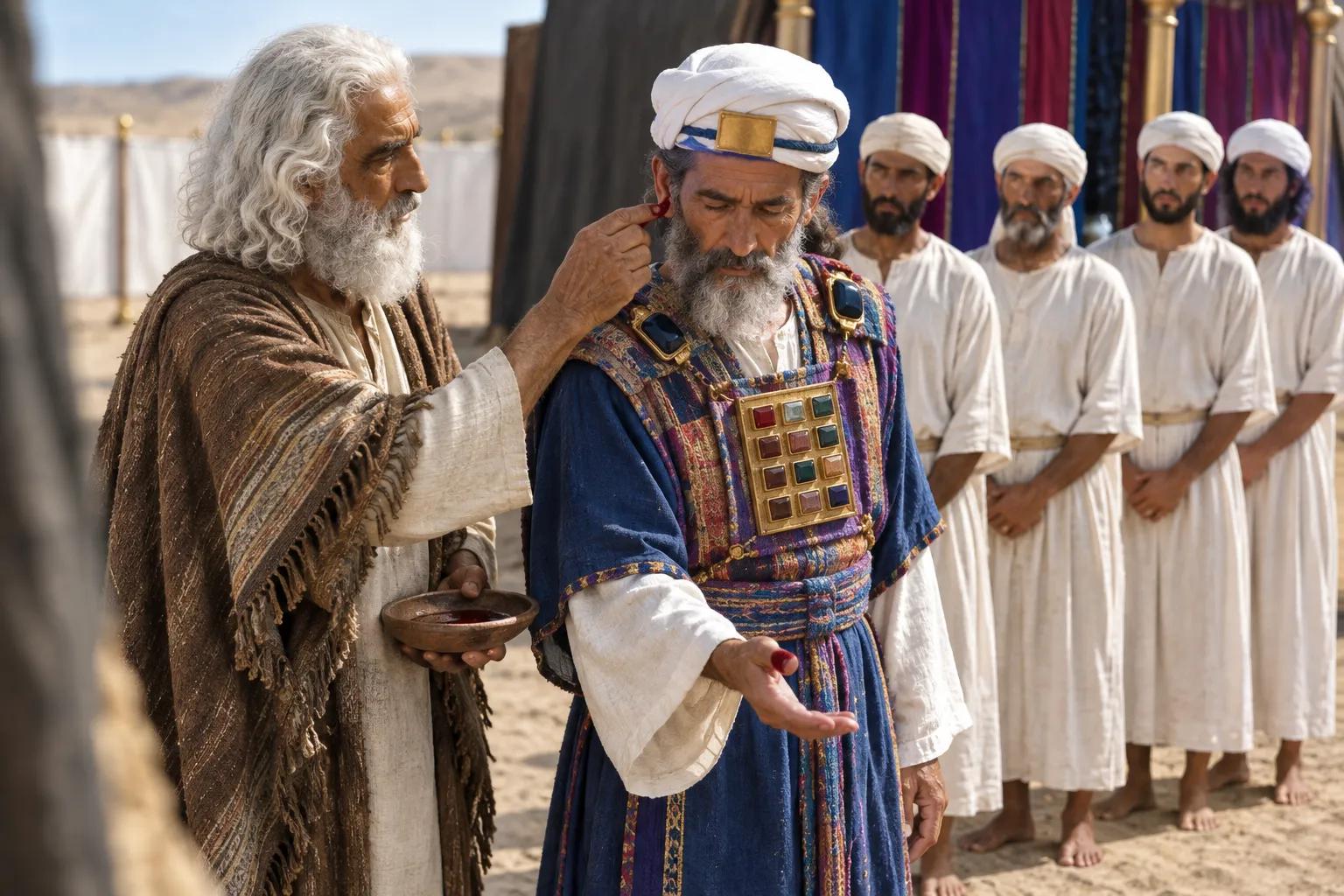 Blood of consecration (Exodus 29:19–21)