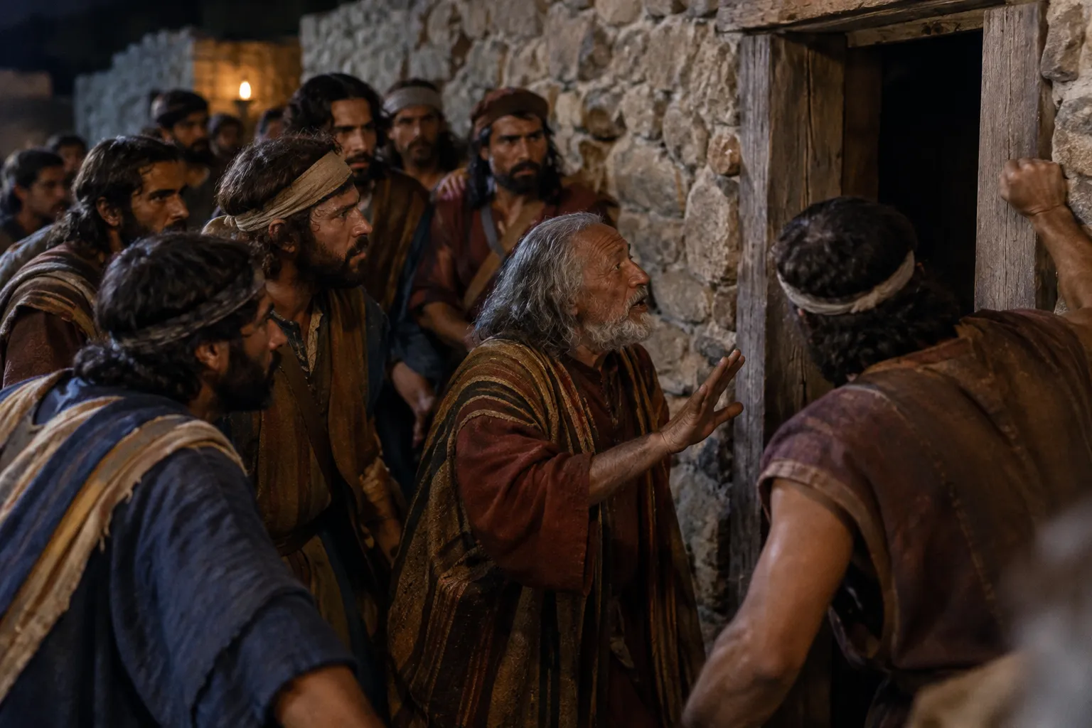 The Crowd at the Door (Judges 19:22–23)