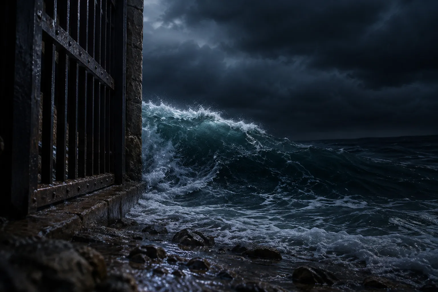 The sea restrained at its boundary (Job 38:8–11)
