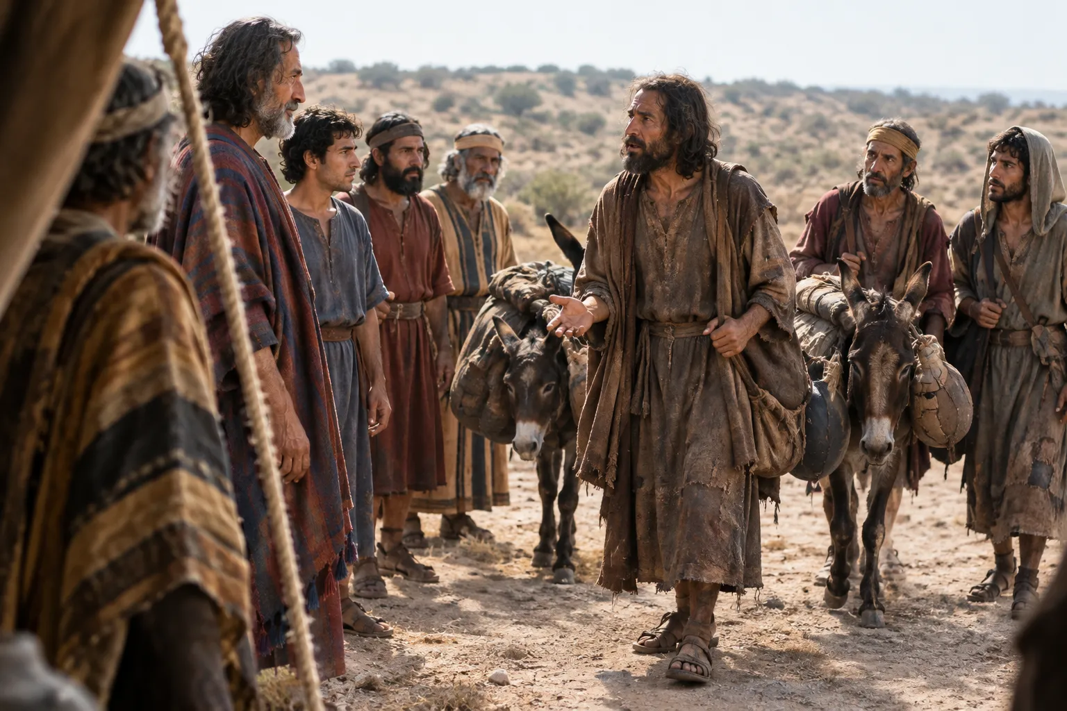 The Gibeonite envoys reach Gilgal (Joshua 9:4–7)