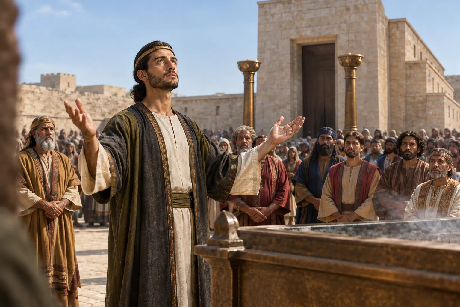 Solomon Prays Before the Assembly (1 Kings 8:22–30)