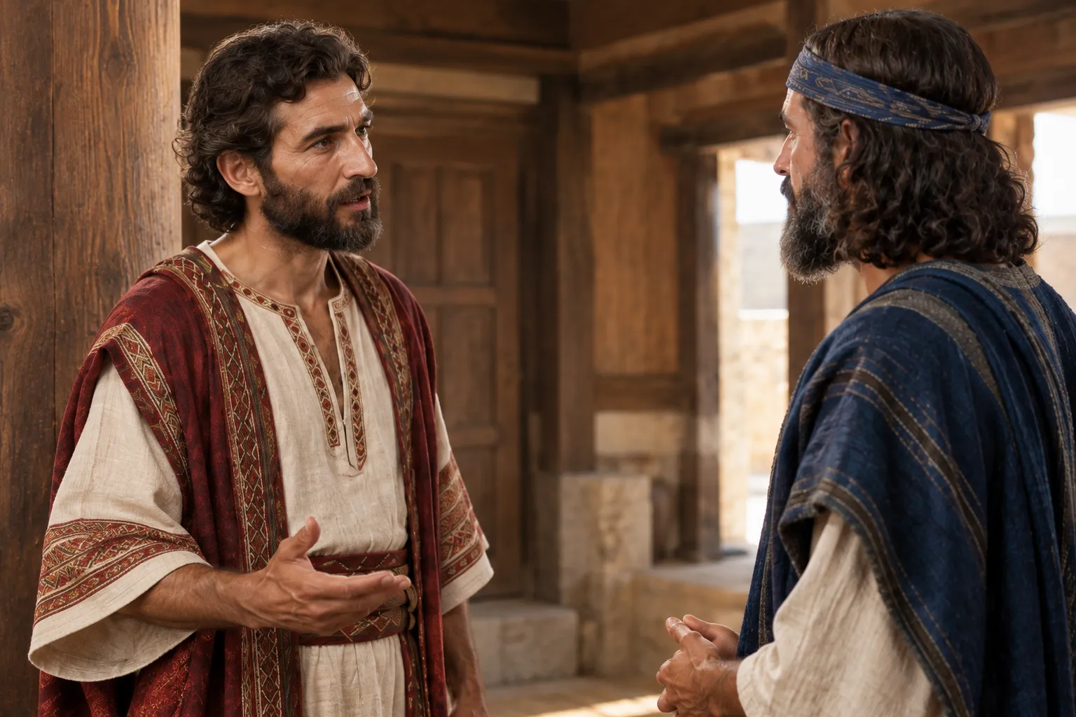 David speaks with Nathan in the cedar palace (1 Chronicles 17:1–2)
