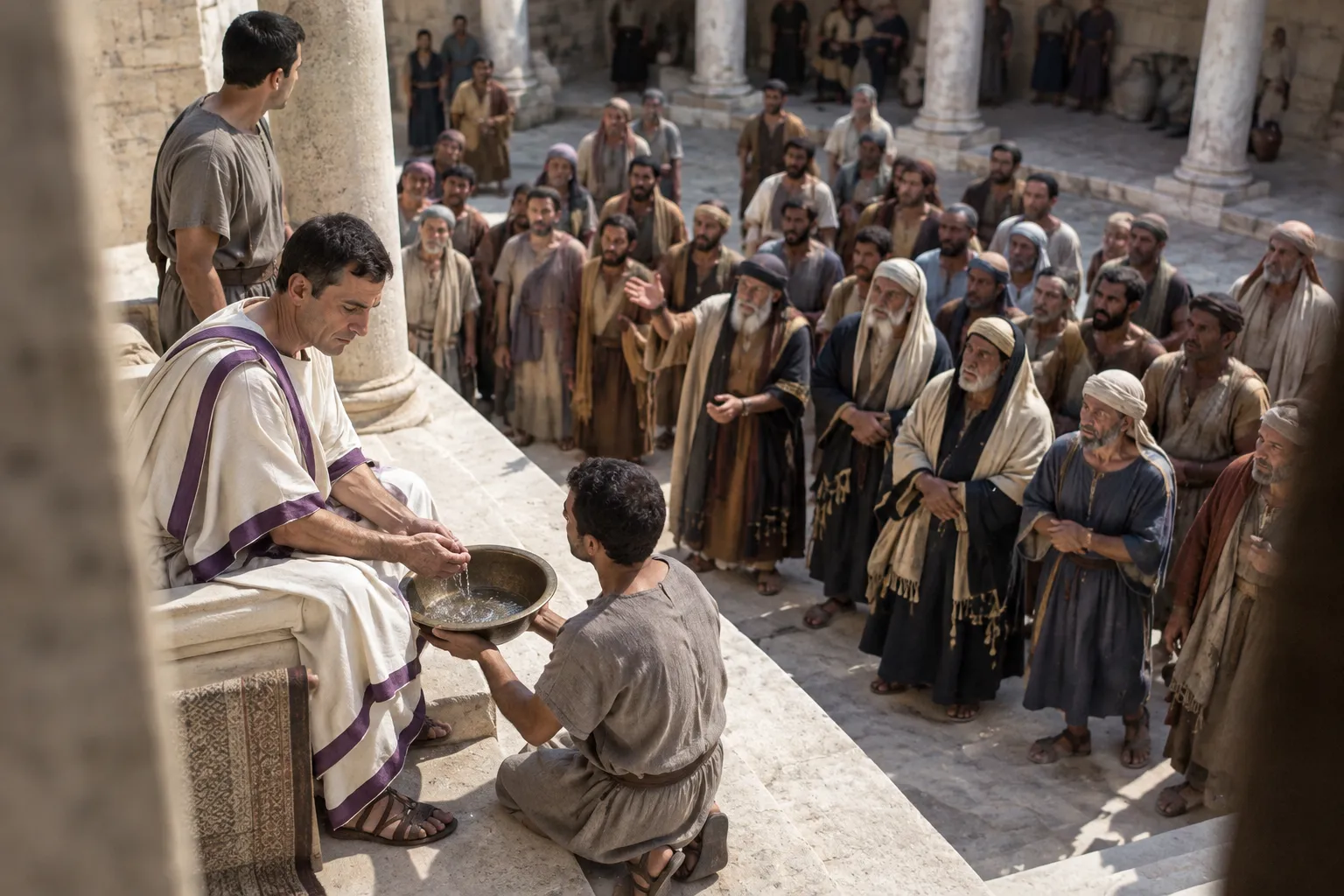 Pilate washes his hands (Matthew 27:24–25)