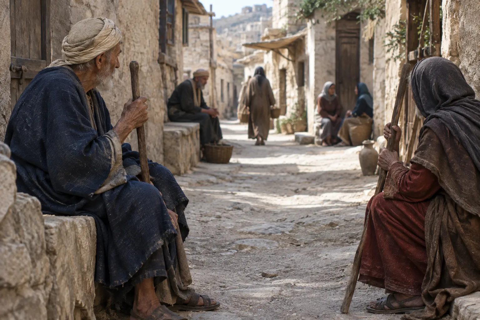 The aged rest safely in Jerusalem (Zechariah 8:4)