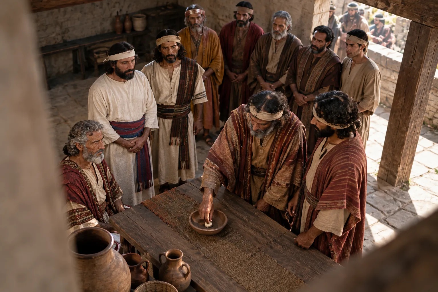 The Levites cast lots before David (1 Chronicles 24:31)