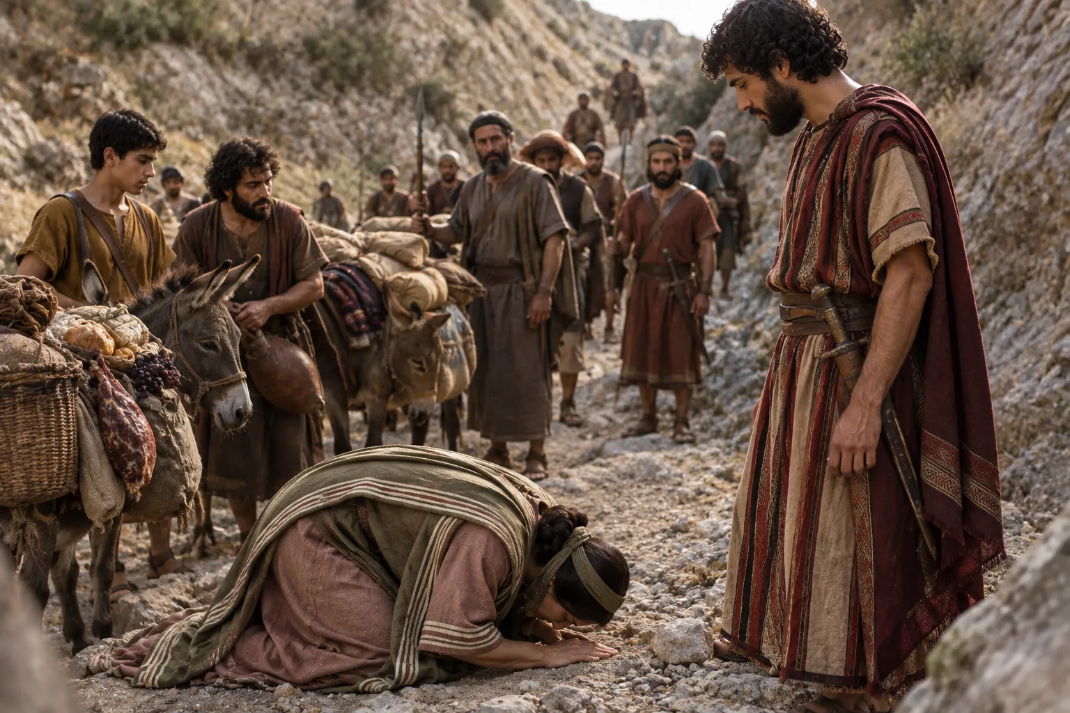 Abigail Stops David in the Ravine (1 Samuel 25:20–24)