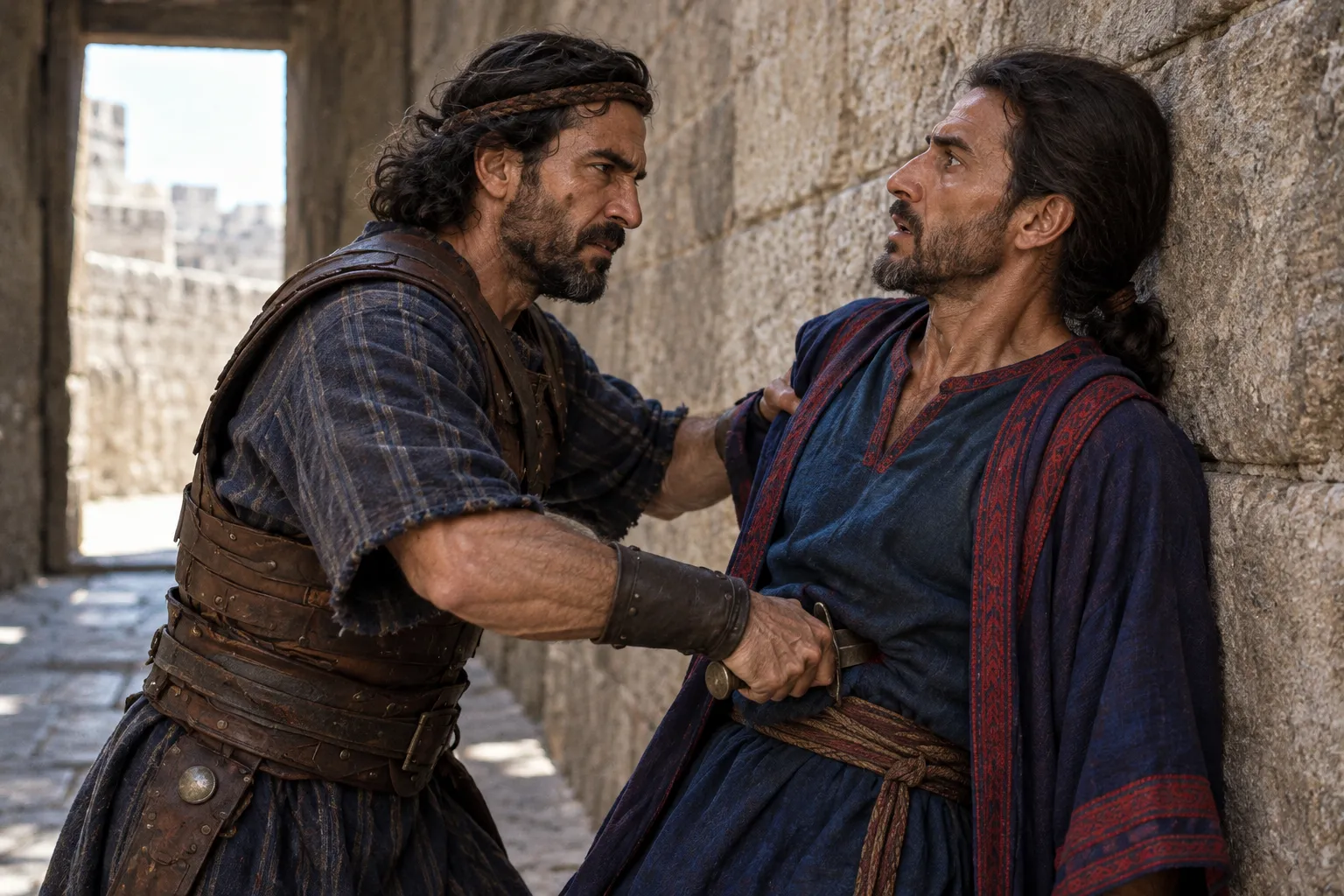Joab murders Abner in the gateway (2 Samuel 3:27)