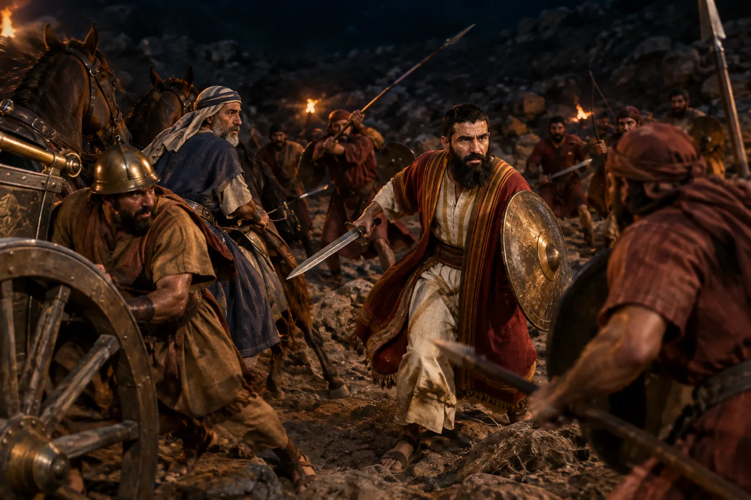 Jehoram breaks through the Edomite encirclement (2 Chronicles 21:9)