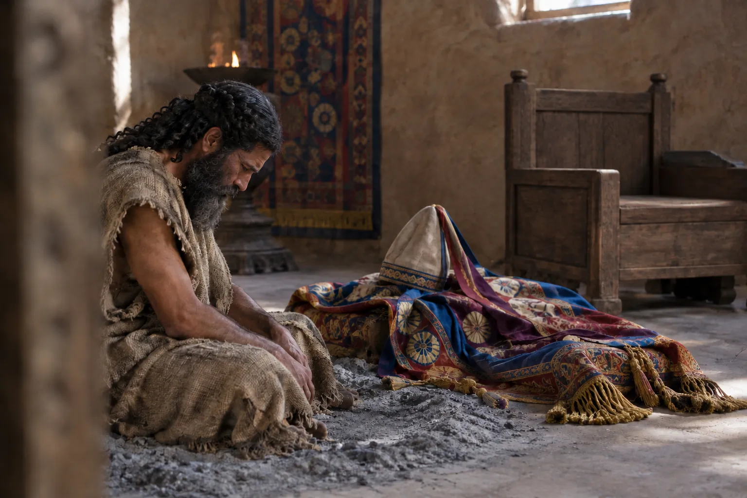 The king humbles himself (Jonah 3:6)