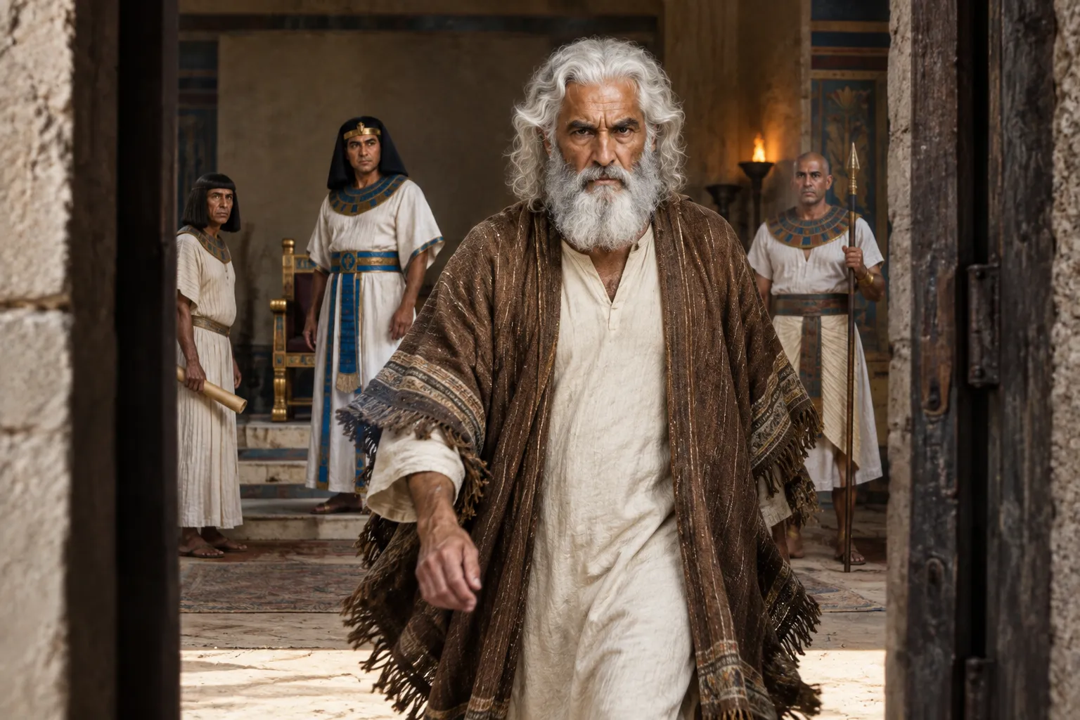 Moses leaves Pharaoh in anger (Exodus 11:8)