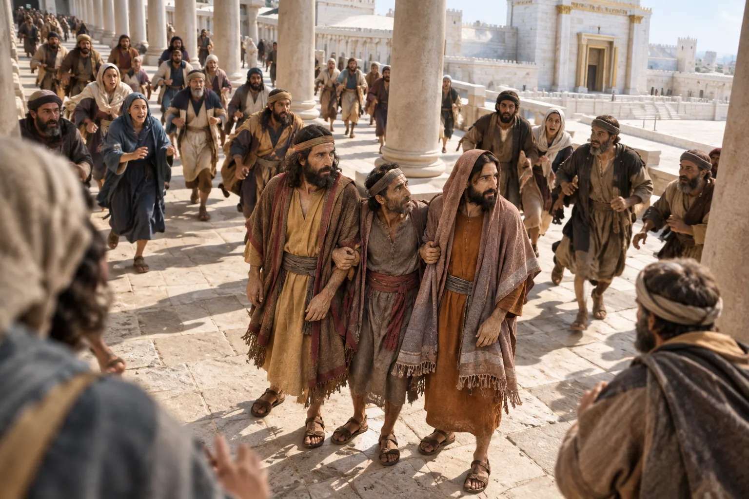 The people run to them in Solomon’s Colonnade (Acts 3:11)