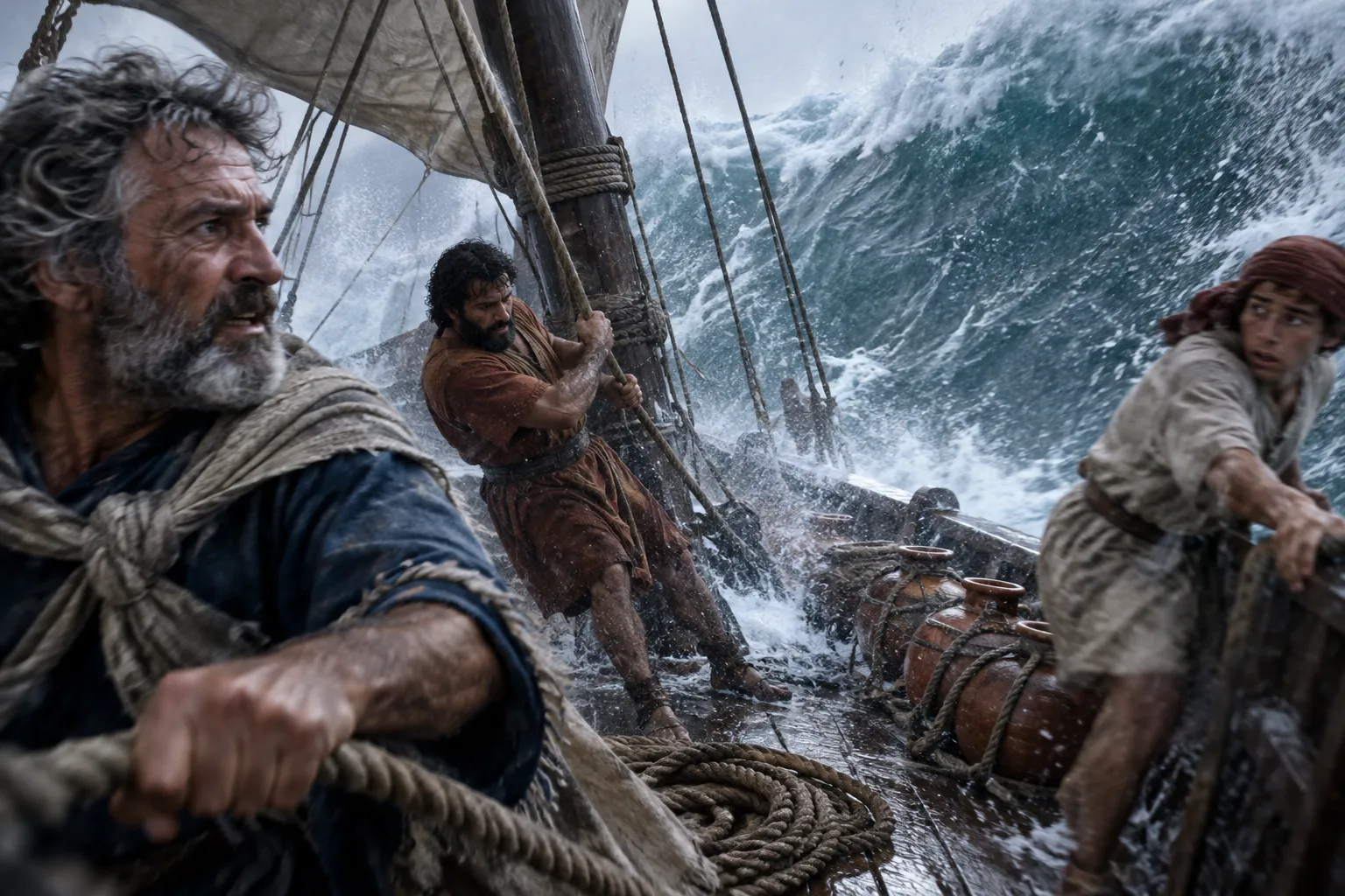 Storm on the sea (Psalms 107:23–30)