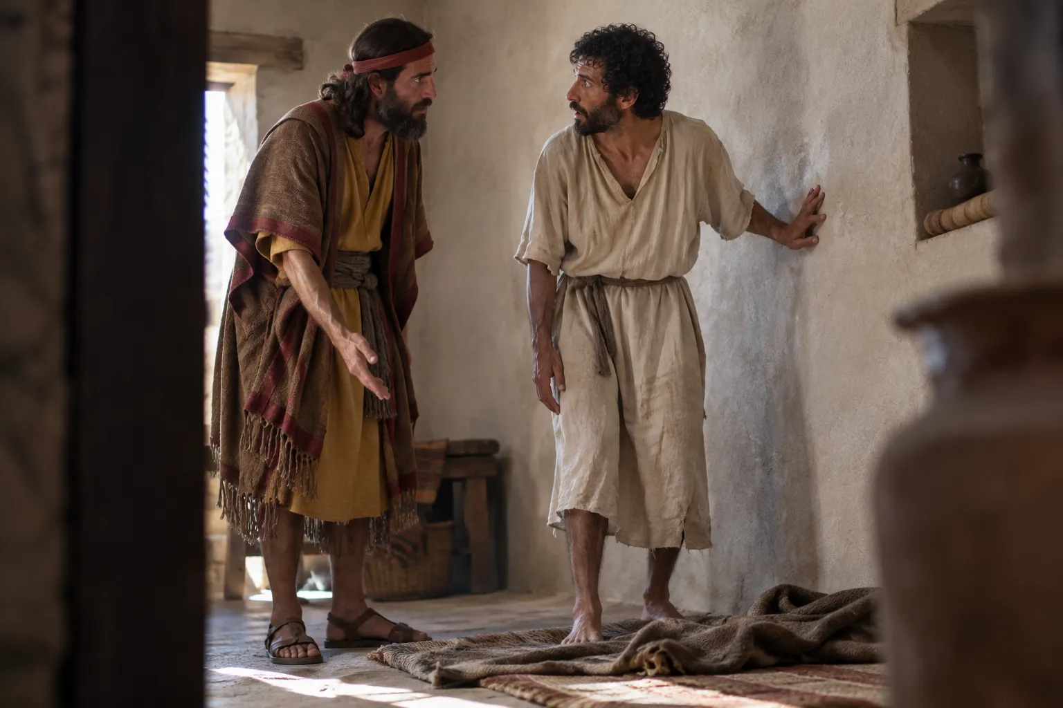 Aeneas rises from his mat (Acts 9:33–35)