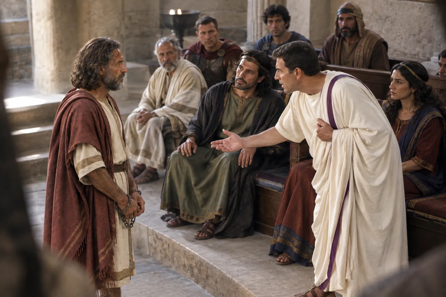 Festus interrupts Paul (Acts 26:24–25)
