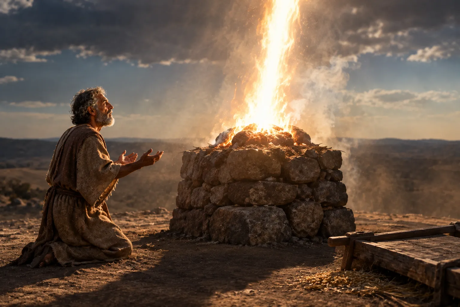 Fire answers at the altar (1 Chronicles 21:26)