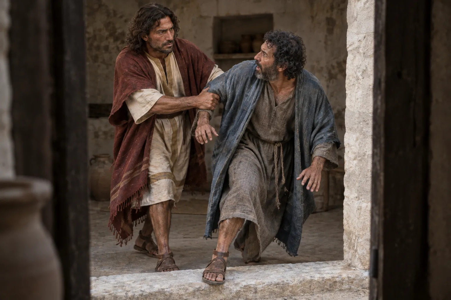Saul raids a house (Acts 8:3)