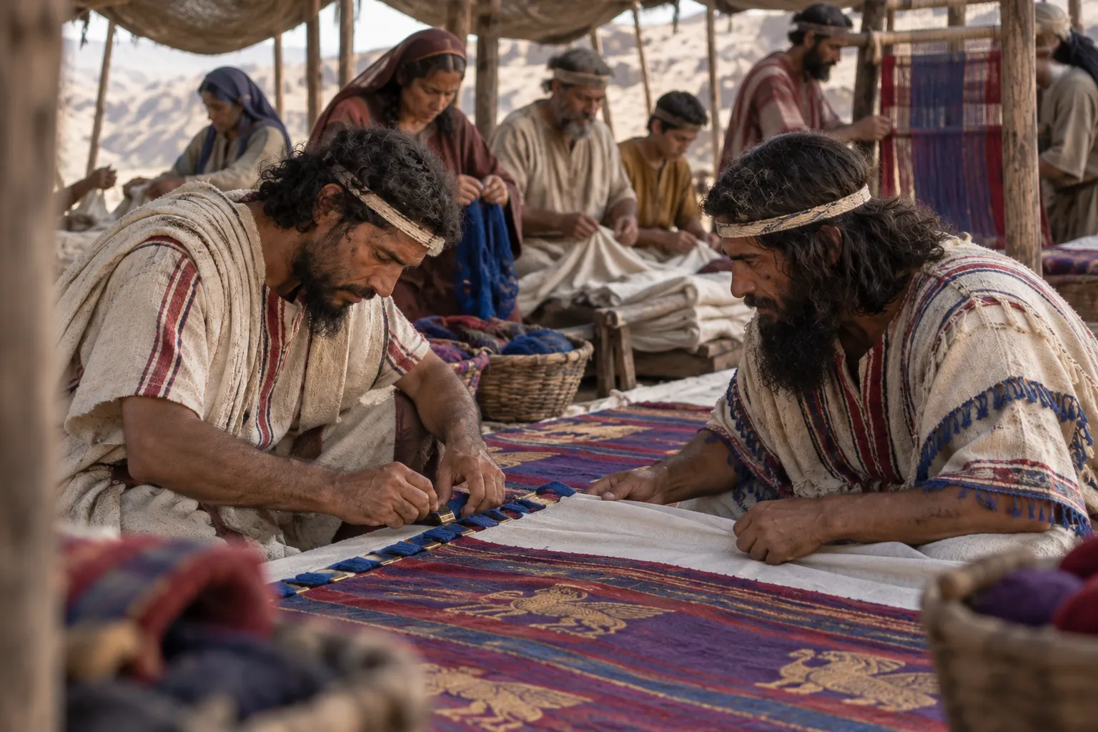 The skilled workers join the curtains (Exodus 36:8–13)
