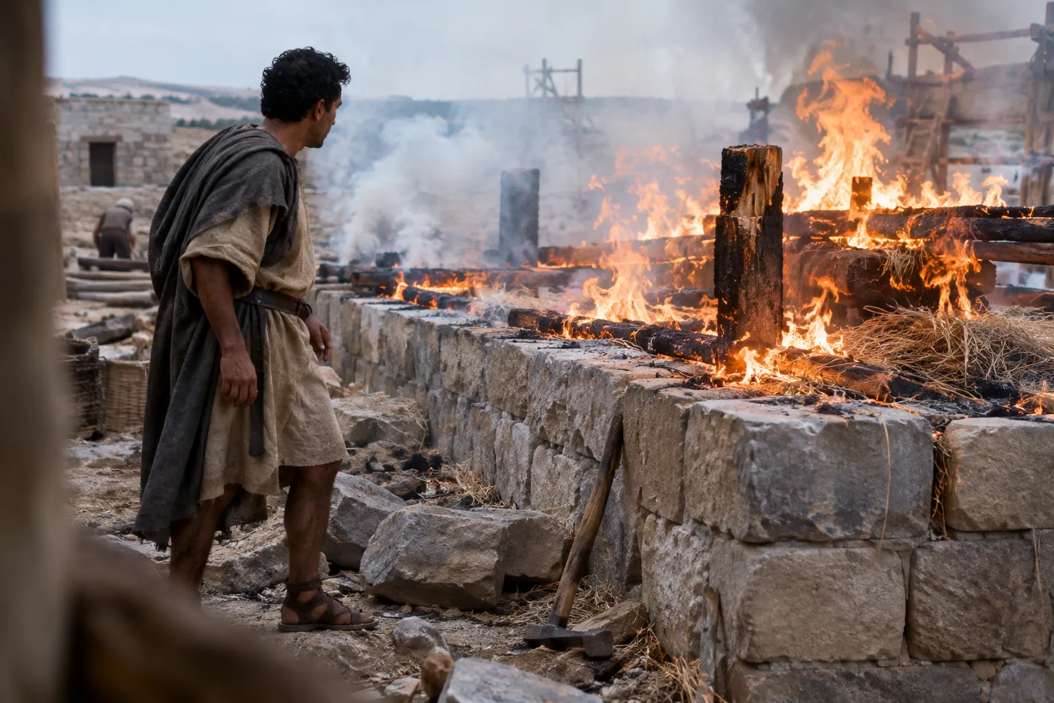 The fire tests each worker’s work (1 Corinthians 3:10–15)