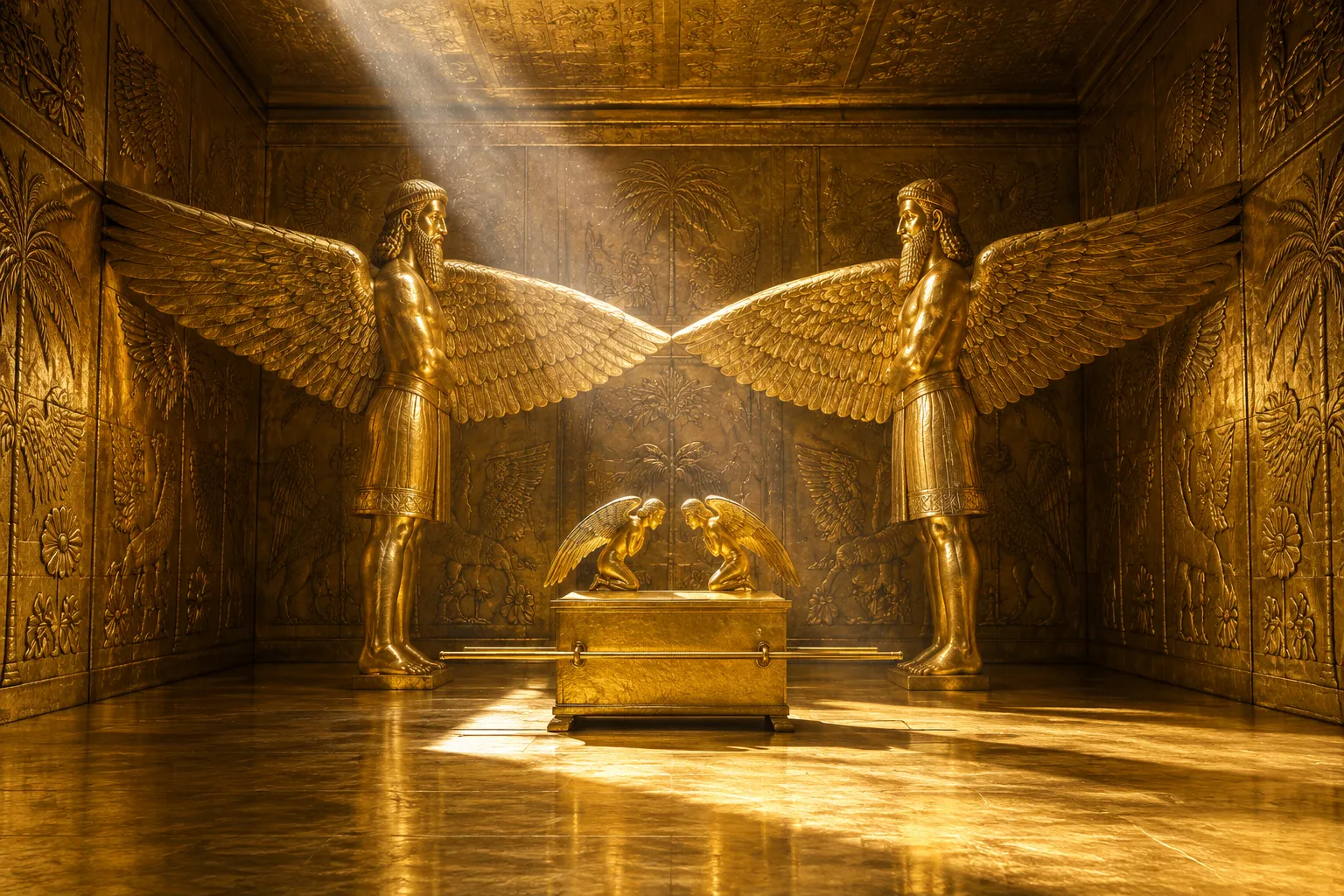 Wings across the inner sanctuary (1 Kings 6:23–30)