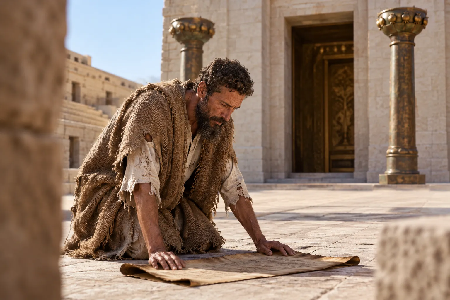 The king lays the letter before the LORD (2 Kings 19:14–19)