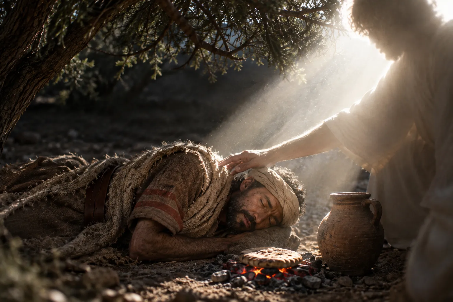 Awakened by the angel (1 Kings 19:5–6)