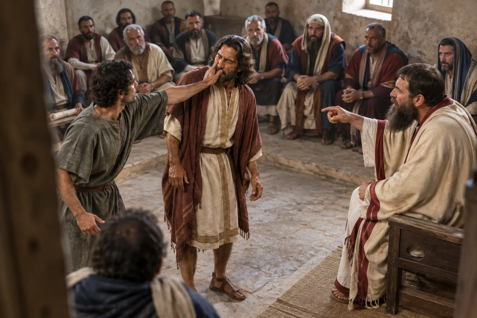 Paul is struck before the council (Acts 23:1–2)