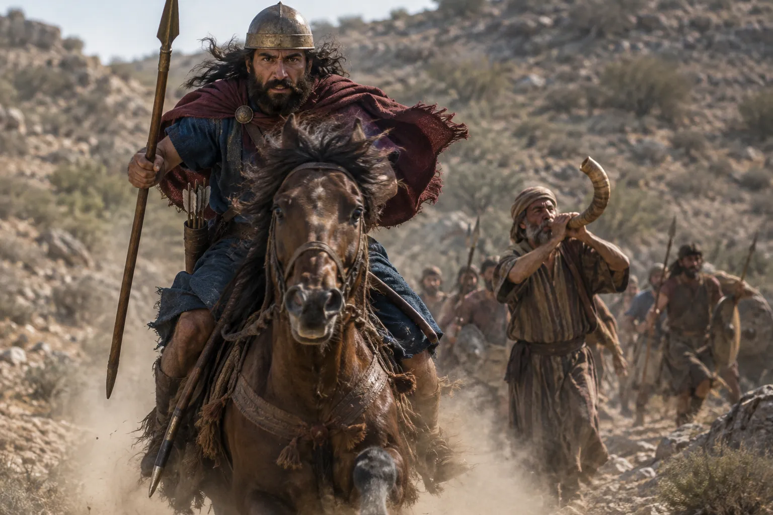 The war-horse answers the horn (Job 39:19–25)