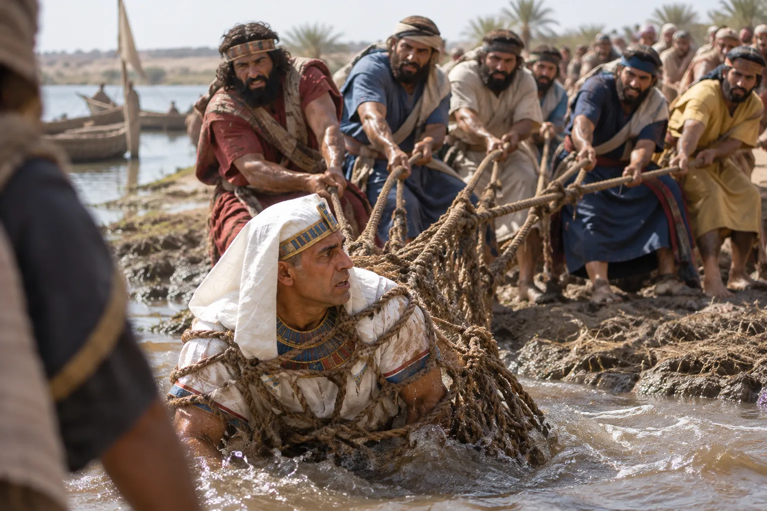 Pharaoh drawn up in the net (Ezekiel 32:3–4)