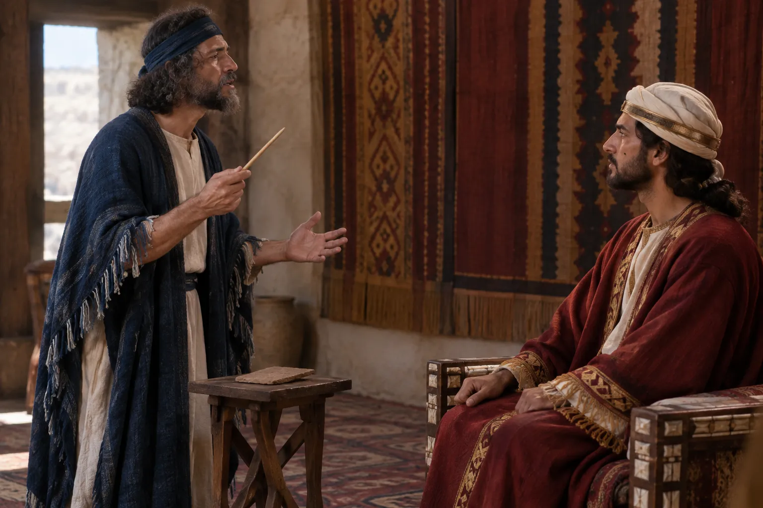 The Korahite poet recites to the king (Psalms 45:1–2)