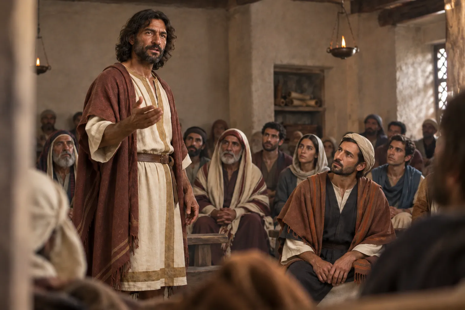 Paul Begins His Synagogue Address (Acts 13:14–16)