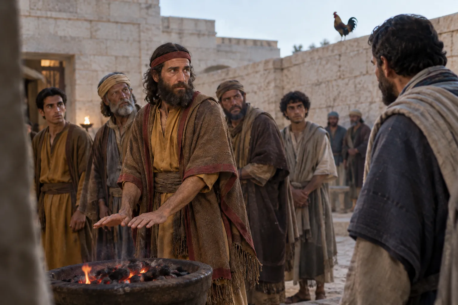 Peter’s final denial (John 18:25–27)