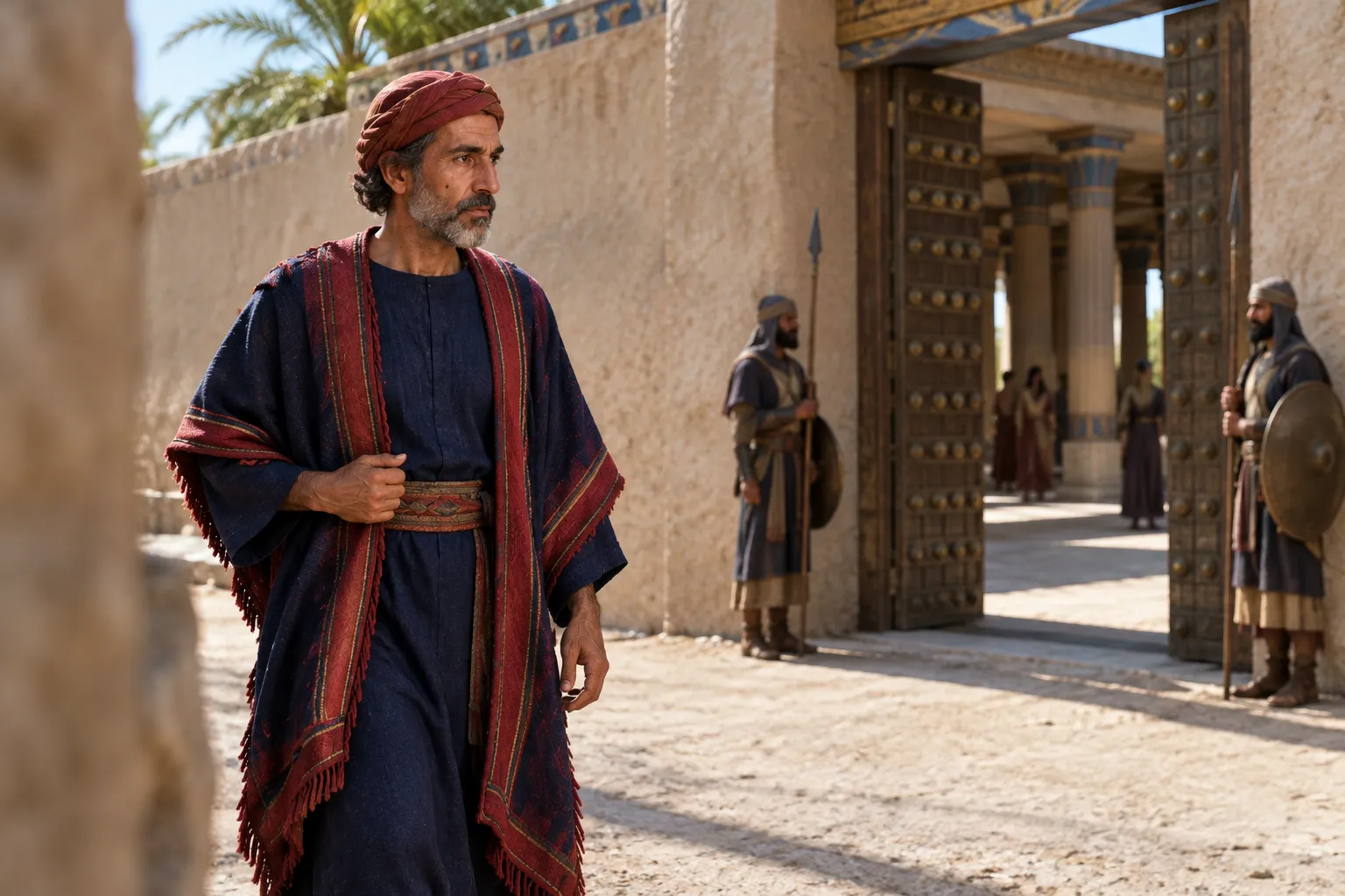 Mordecai seeks news of Esther (Esther 2:11)