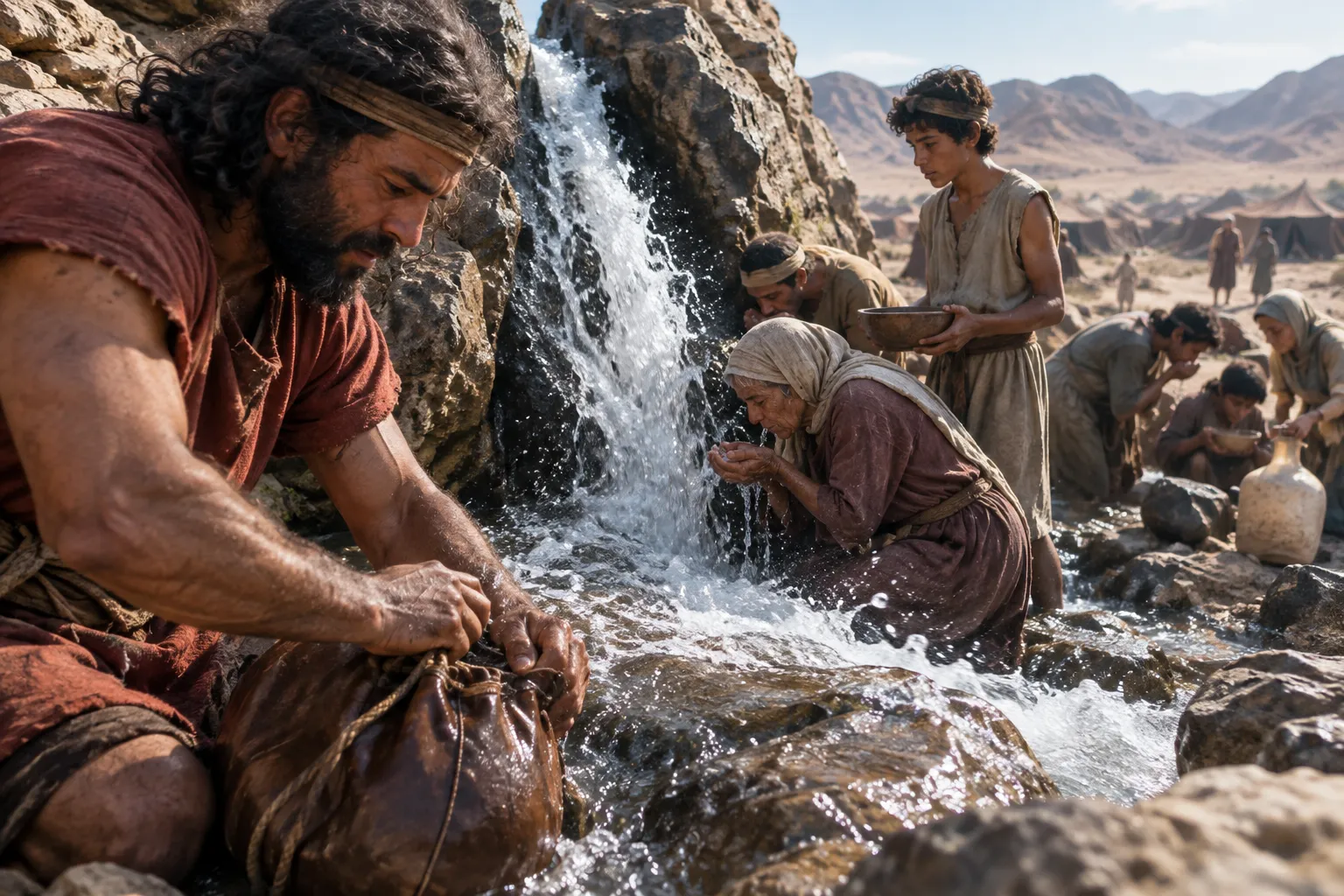 Streams from the rock (Psalms 78:15–16)