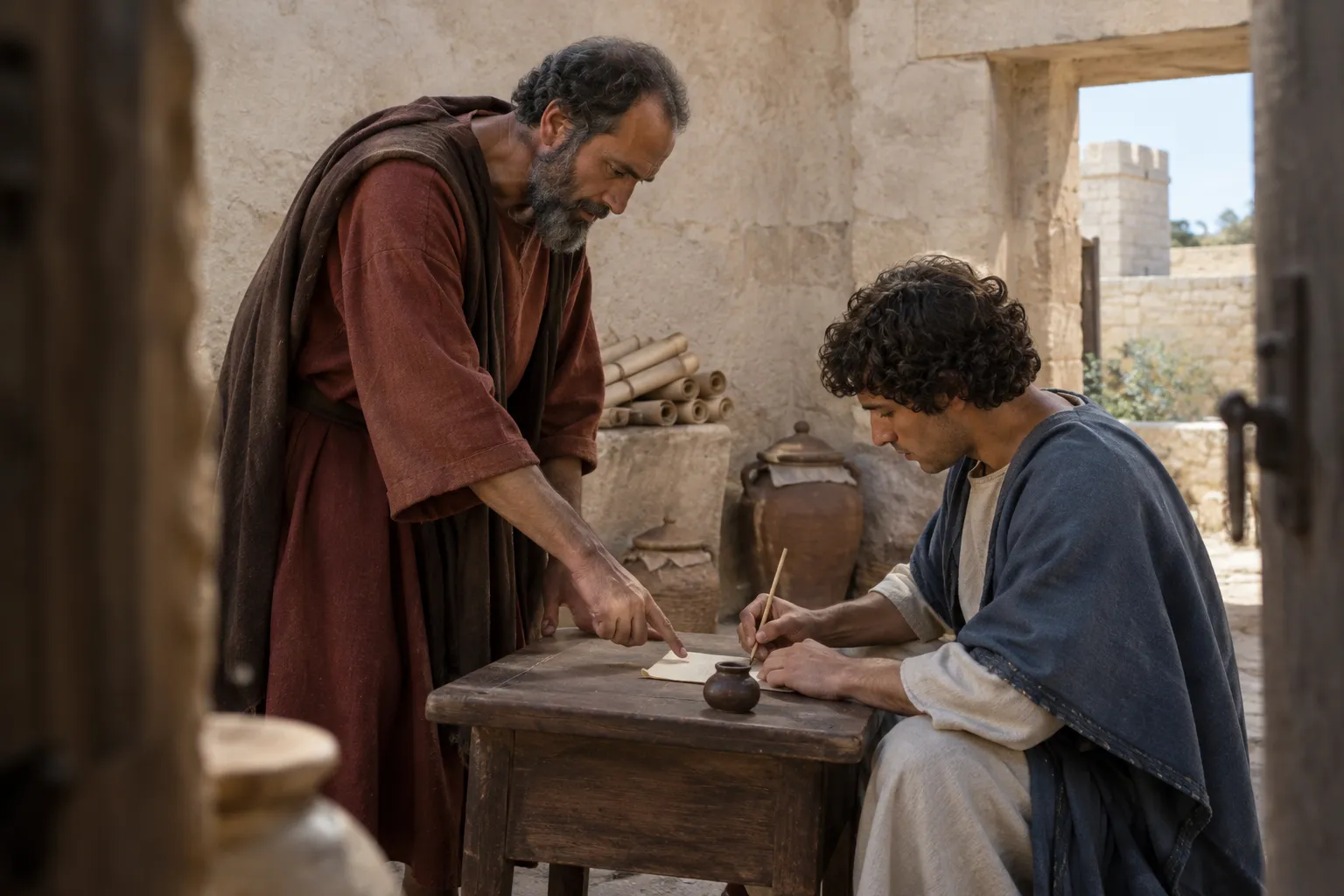 The manager alters the oil debt (Luke 16:5–6)