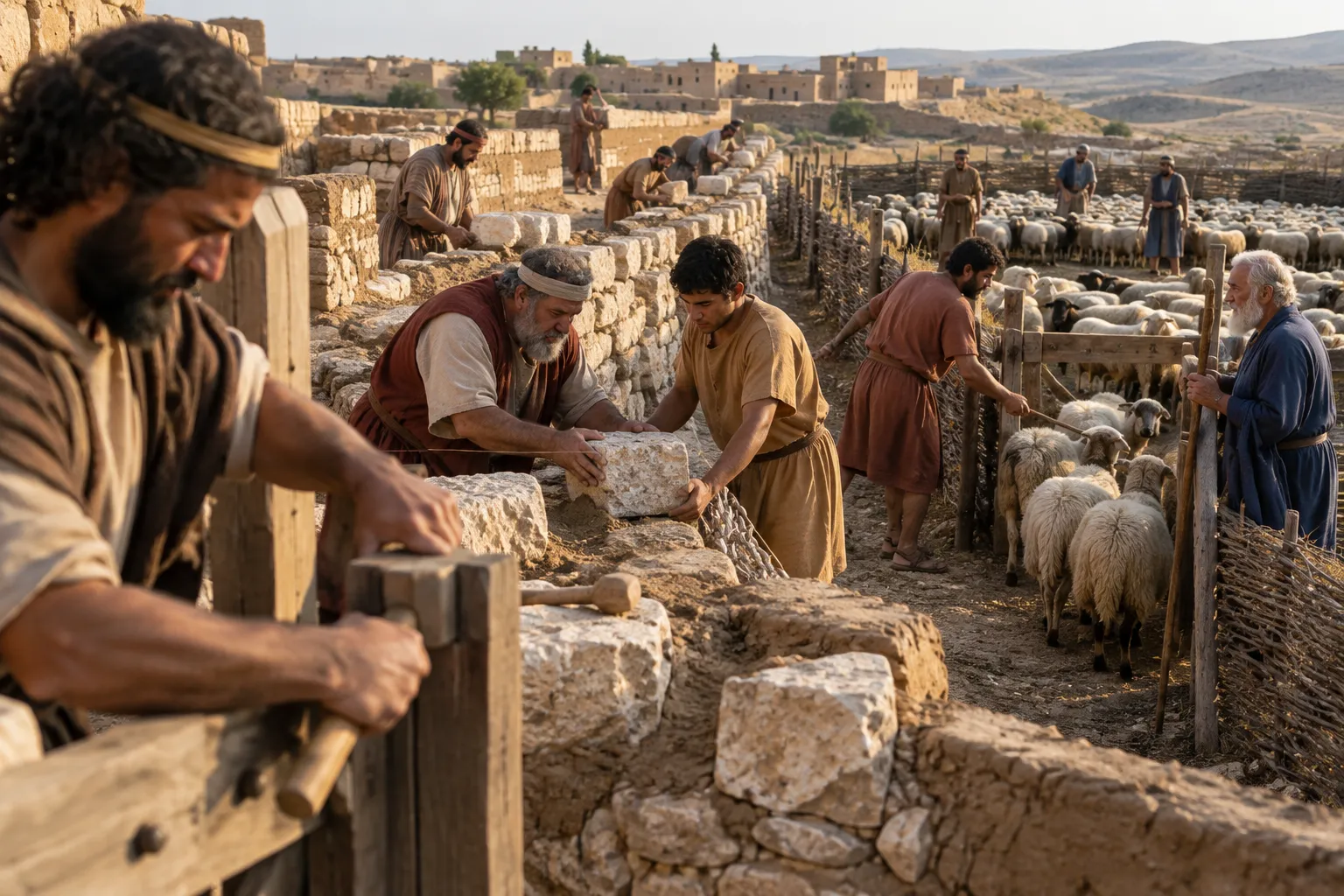 Fortified towns and folds for the flocks (Numbers 32:34–38)
